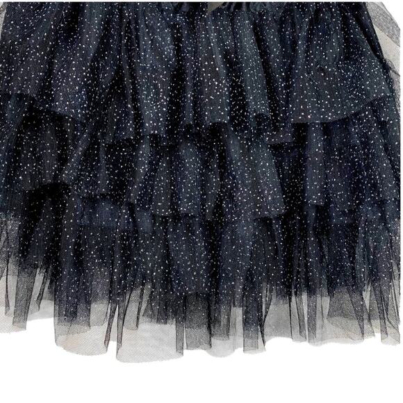 HOT TOPIC One Size Black Tulle Skirt With Layers and Silver Sparkle - Picture 4 of 6
